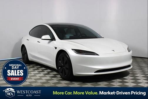 Pearl White Multi-Coat 2025 Tesla Model 3 Long Range