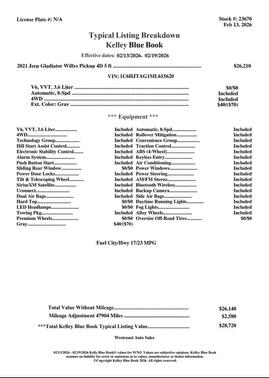 2021 Jeep Gladiator Willys 4x4