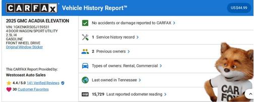 2025 GMC Acadia FWD Elevation