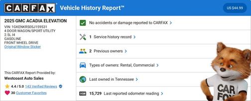 2025 GMC Acadia FWD Elevation