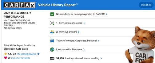 2022 Tesla Model Y Performance Dual Motor All-Wheel Drive