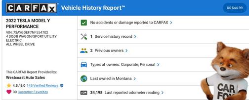 2022 Tesla Model Y Performance Dual Motor All-Wheel Drive