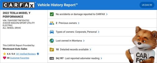 2022 Tesla Model Y Performance Dual Motor All-Wheel Drive