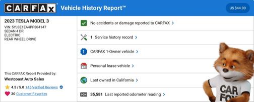 2023 Tesla Model 3 Standard Range