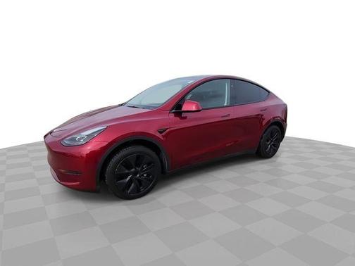 Red 2025 Tesla Model Y Long Range