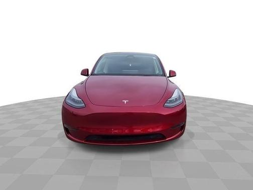 Red 2025 Tesla Model Y Long Range