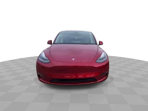 Red 2025 Tesla Model Y Long Range