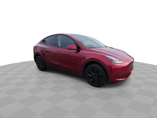 Red 2025 Tesla Model Y Long Range