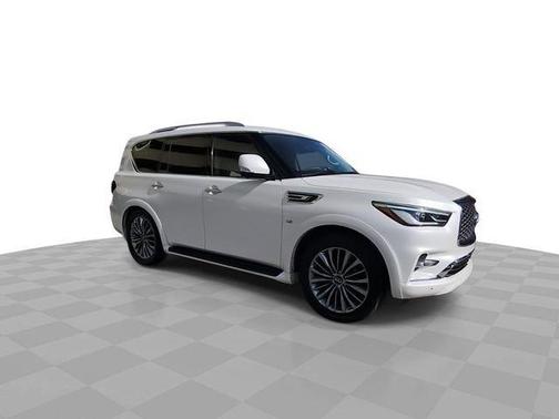 Moonstone White 2019 INFINITI QX80 Luxe