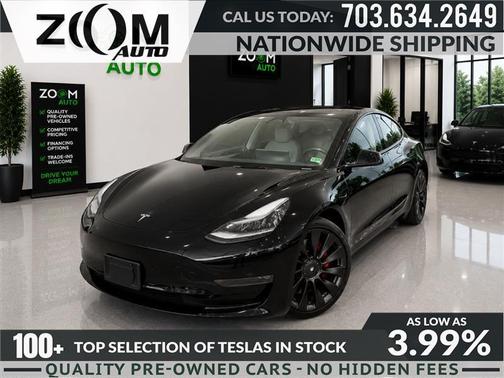 Solid Black 2023 Tesla Model 3 Performance