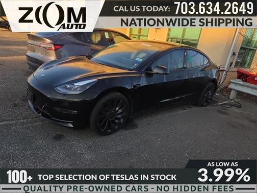 Solid Black 2023 Tesla Model 3 Performance