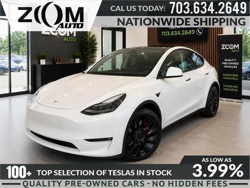 Pearl White Multi-Coat 2023 Tesla Model Y Performance Dual Motor All-Wheel Drive