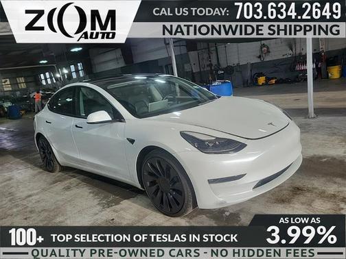 Pearl White Multi-Coat 2022 Tesla Model 3 Performance