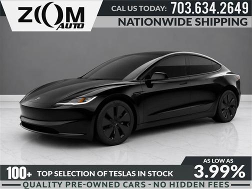 Solid Black 2025 Tesla Model 3 Long Range