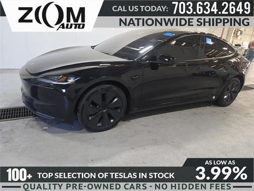 Solid Black 2025 Tesla Model 3 Long Range