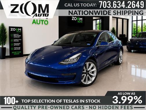 Deep Blue Metallic 2018 Tesla Model 3 Long Range