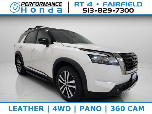 Pearl White Tricoat/Super Black 2022 Nissan Pathfinder Platinum 4WD
