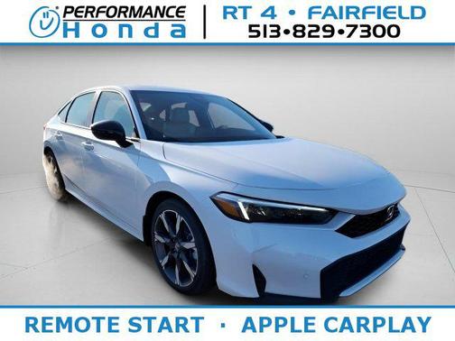 Platinum White Pearl 2026 Honda Civic Hybrid Sport Touring Sedan