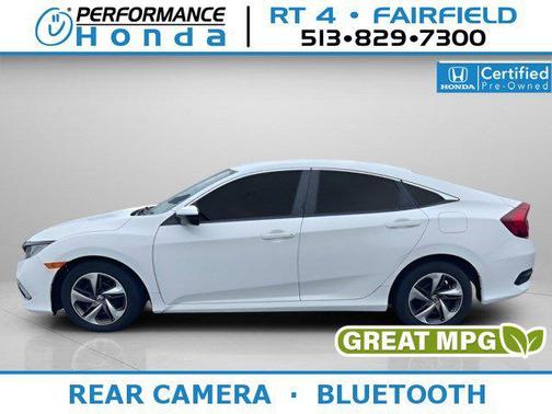 Platinum White Pearl 2019 Honda Civic LX