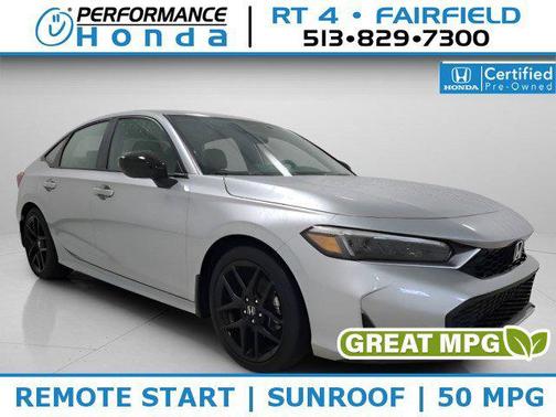 Solar Silver Metallic 2026 Honda Civic Hybrid Sport