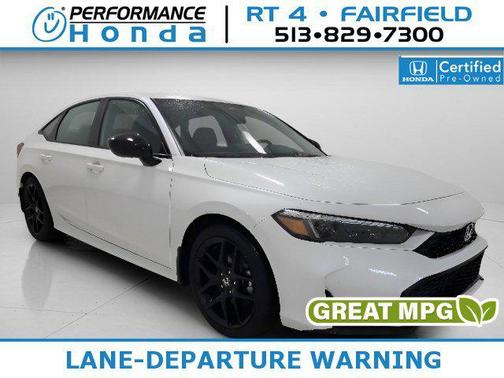 Platinum White Pearl 2026 Honda Civic Hybrid Sport