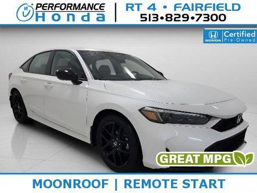 Platinum White Pearl 2026 Honda Civic Hybrid Sport Sedan