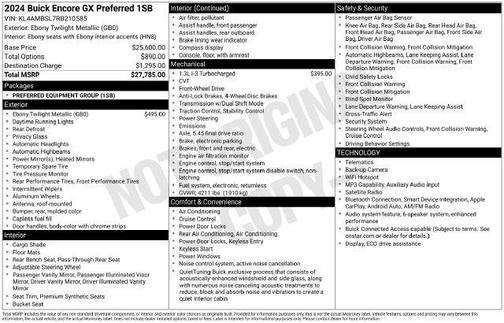 Ebony Twilight Metallic 2024 Buick Encore GX Preferred