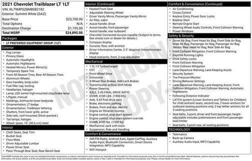 Summit White 2021 Chevrolet Trailblazer LT