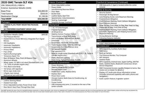 Quicksilver Metallic 2020 GMC Terrain SLT