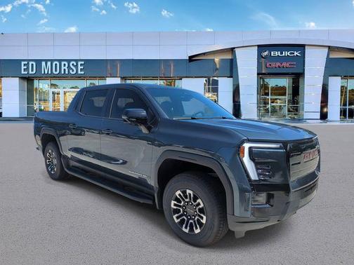 Deep Ocean Metallic 2026 GMC Sierra EV Extended Range Elevation