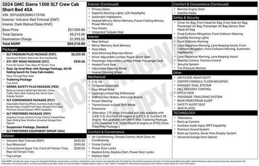 Volcanic Red Tintcoat 2024 GMC Sierra 1500 SLT