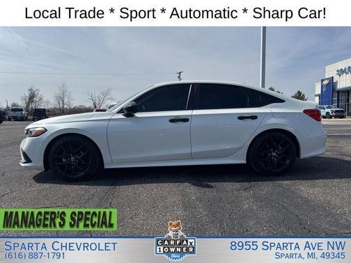 Platinum White Pearl 2024 Honda Civic Sport