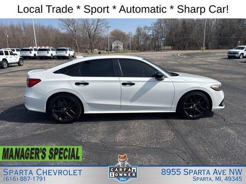 Platinum White Pearl 2024 Honda Civic Sport
