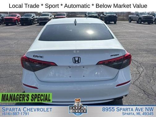 Platinum White Pearl 2024 Honda Civic Sport