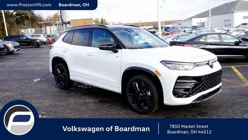 Opal White W/Deep Black Roof 2026 Volkswagen Tiguan 2.0T SE R-Line Black