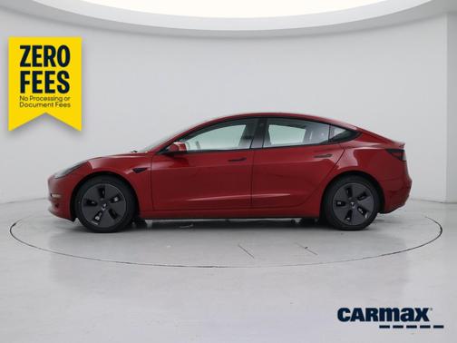Red 2022 Tesla Model 3 Long Range