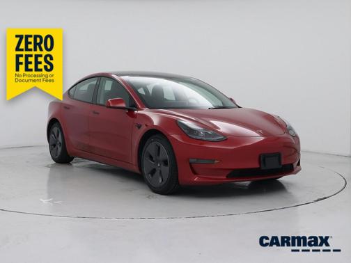 Red 2022 Tesla Model 3 Long Range