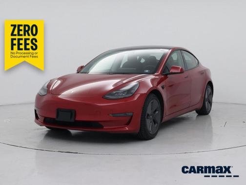 Red 2022 Tesla Model 3 Long Range