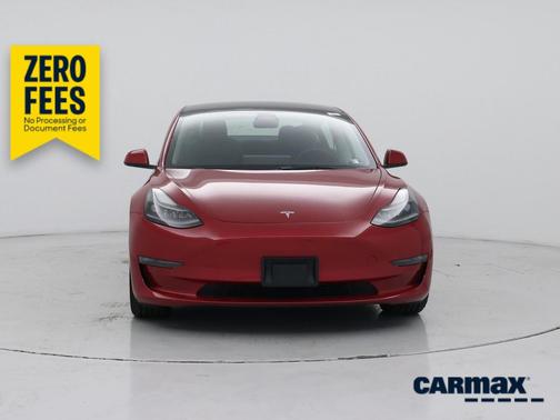Red 2022 Tesla Model 3 Long Range