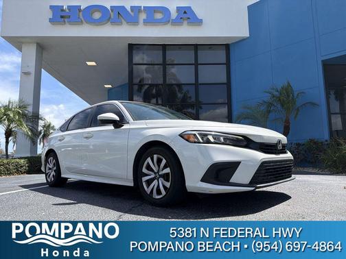 Platinum White 2023 Honda Civic LX