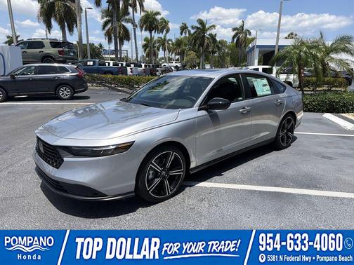 Solar Silver Metallic 2026 Honda Accord Hybrid Sport