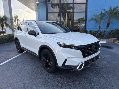 Platinum White Pearl 2025 Honda CR-V Hybrid Sport Touring AWD