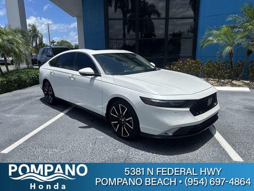 Platinum White 2024 Honda Accord Hybrid Touring