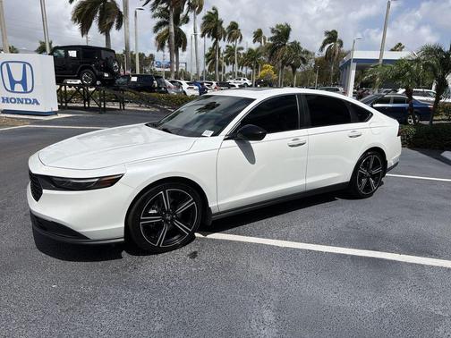 Platinum White 2024 Honda Accord Hybrid Sport