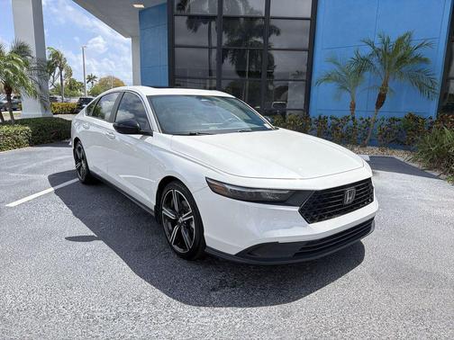 Platinum White 2024 Honda Accord Hybrid Sport