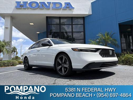 Platinum White 2024 Honda Accord Hybrid Sport
