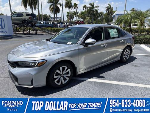 Solar Silver Metallic 2026 Honda Civic LX