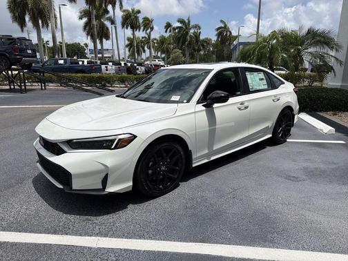 Platinum White Pearl 2026 Honda Civic Hybrid Sport