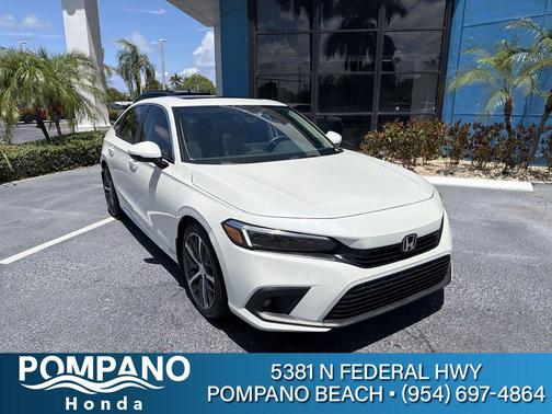 Platinum White Pearl 2024 Honda Civic Touring