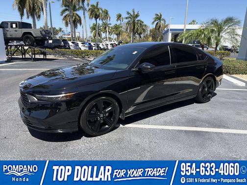 Crystal Black Pearl 2025 Honda Accord Hybrid Sport-L